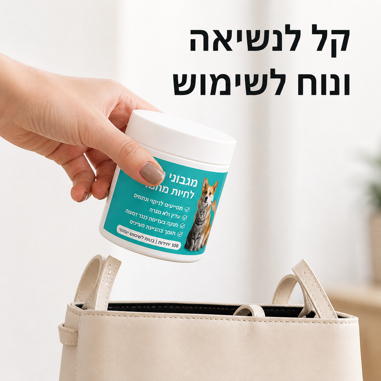 מגבוני ניקוי עיניים לכלבים וחתולים - BARKISS